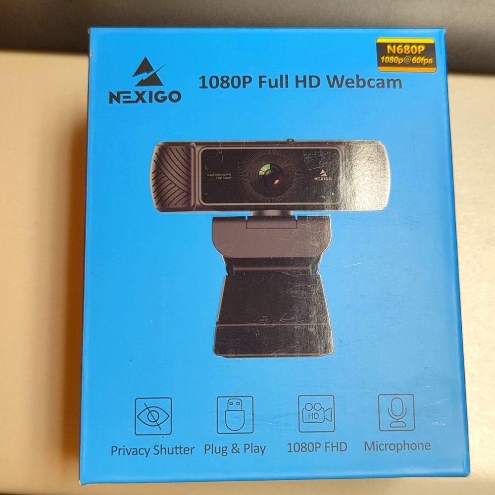1080P FHD AutoFocus Webcam with Built-In Privacy Cover & Tripod (Mexico)
